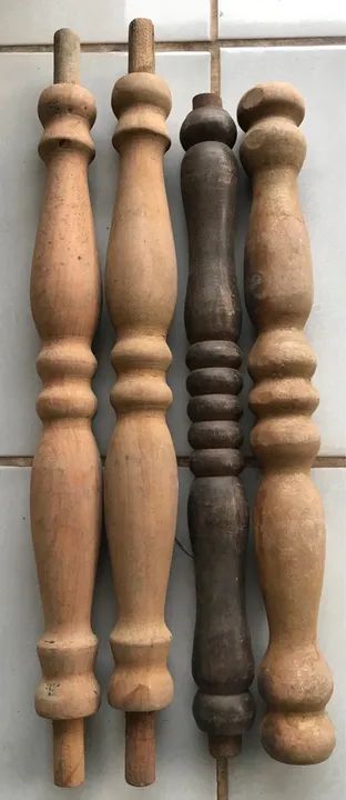 Kit com 4 pernas de madeira maciça torneadas-diversas