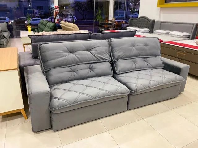 Sofá Aspem - 2,90 Molas Ensacadas Veludo  - Foto 3