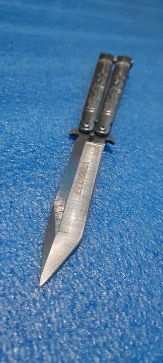 Canivete Butterfly Tanto Prateado - Foto 5