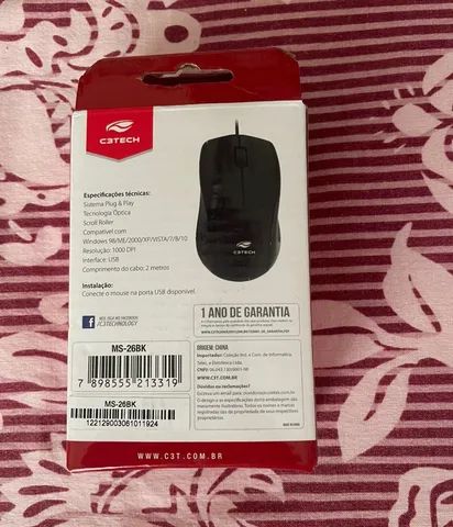 Mouse C3tech Ms-26bk, Usb, 1000 Dpi, Preto - Foto 3