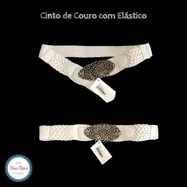 Cinto de couro com elástico