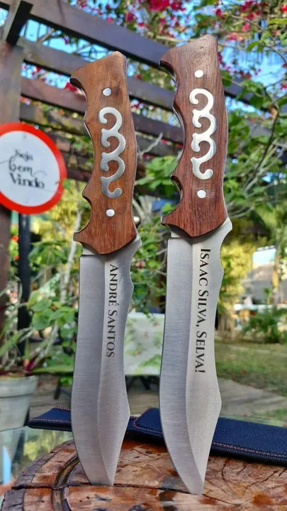 Faca para churrasco cabo em madeira