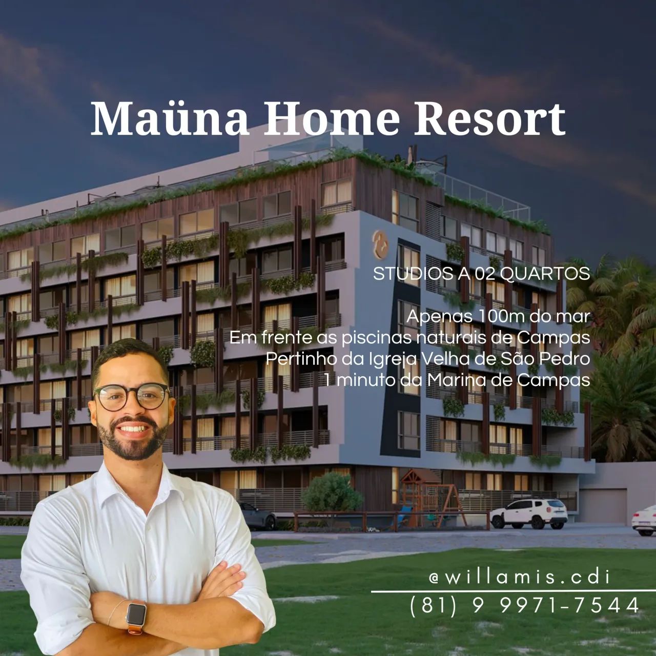 STUDIO EXCLUSIVO A 100M DAS PISCINAS NATURAIS DE CAMPAS |  OPORTUNIDADE ÚNICA