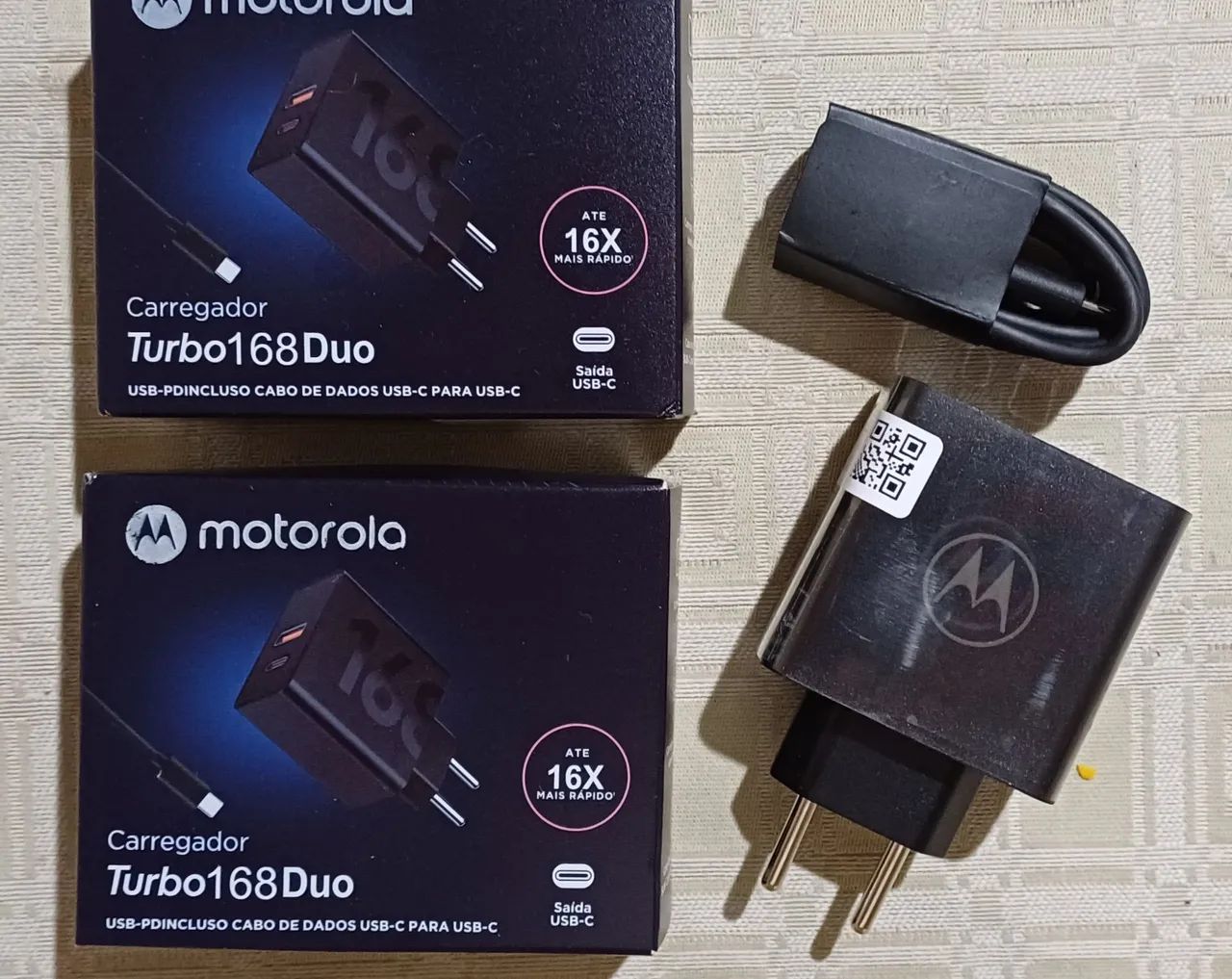Carregador Turbo168 Duo Motorola - USB-C para USB-C - Foto 5