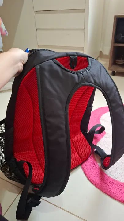 Mochila Samsonite Acceleration Storm preta e vermelha - Foto 2