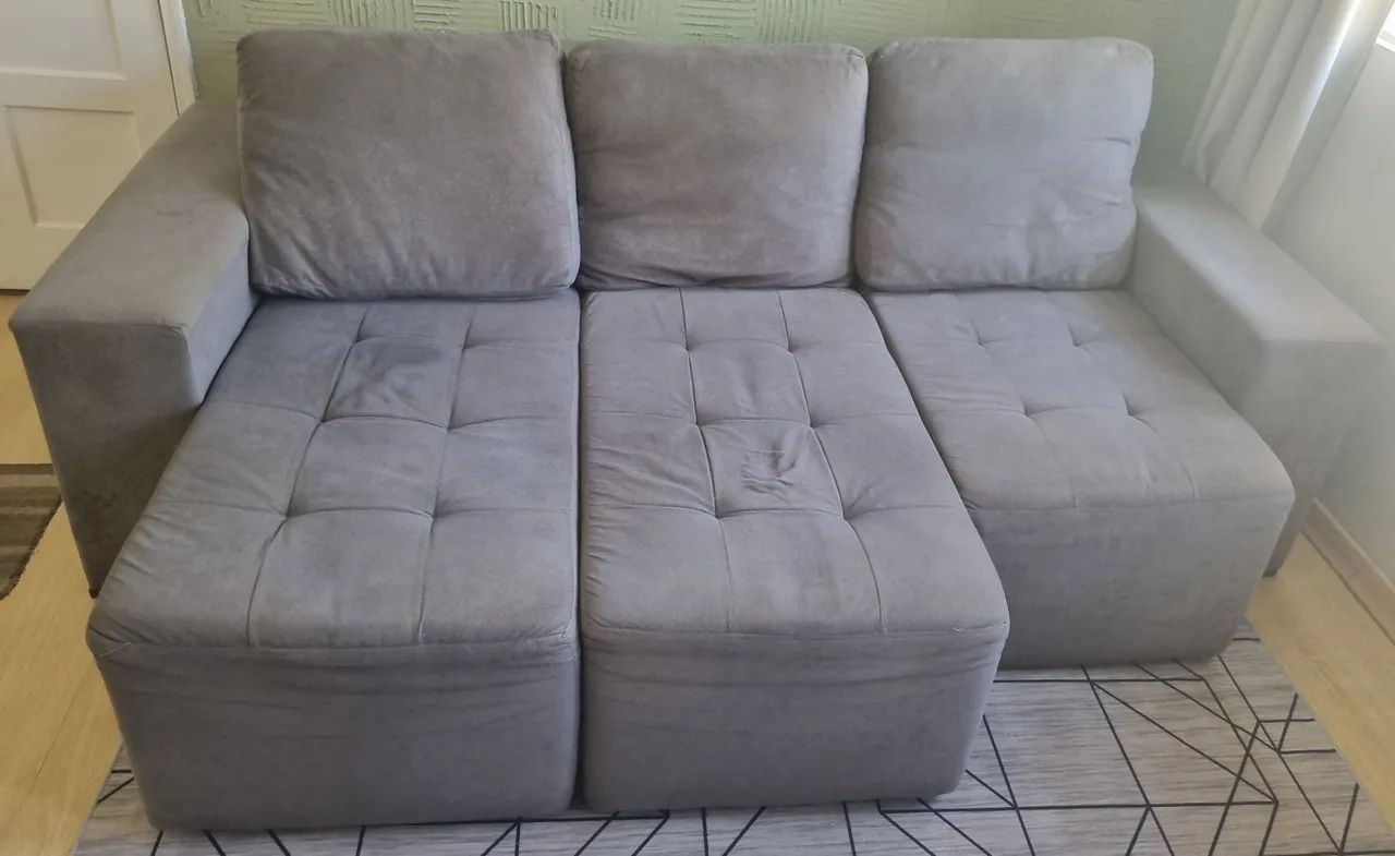 Sofa retratil cinza 2,30m