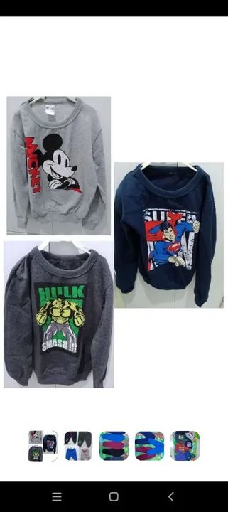 3 Blusas de Moletom Infantil - Mickey, Hulk e Superman