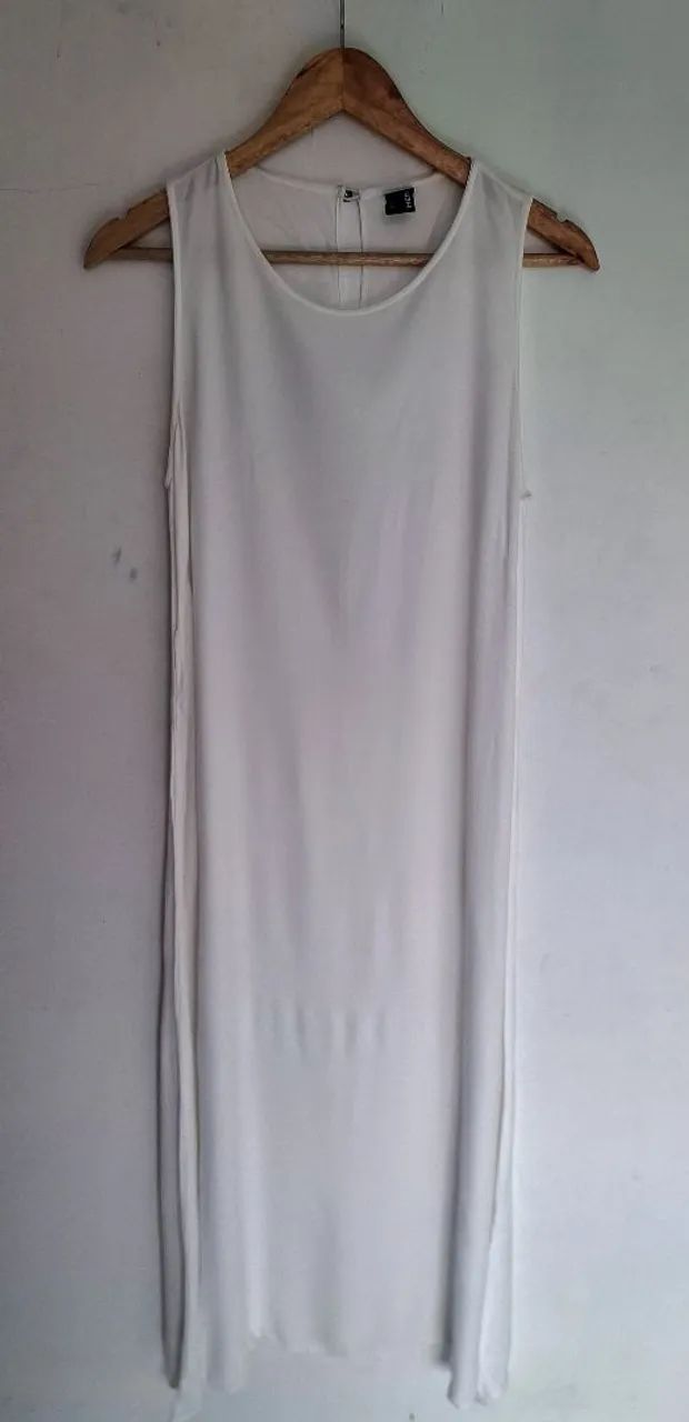 Vestido Hering Branco Midi Viscose - Foto 3