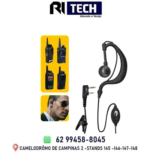 one De Ouvido Rádio Baofeng Comunicador HT 777s UV-5R PTT Lapela Microfone 2 Pinos 
