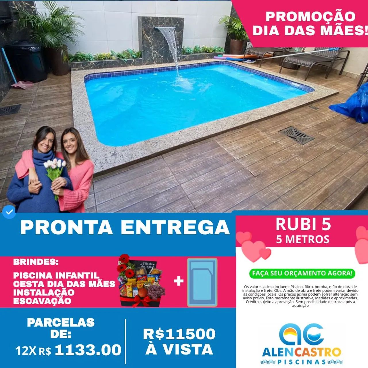 Piscina Rubi 5 Metros - Pronta Entrega - Dia das Mães!