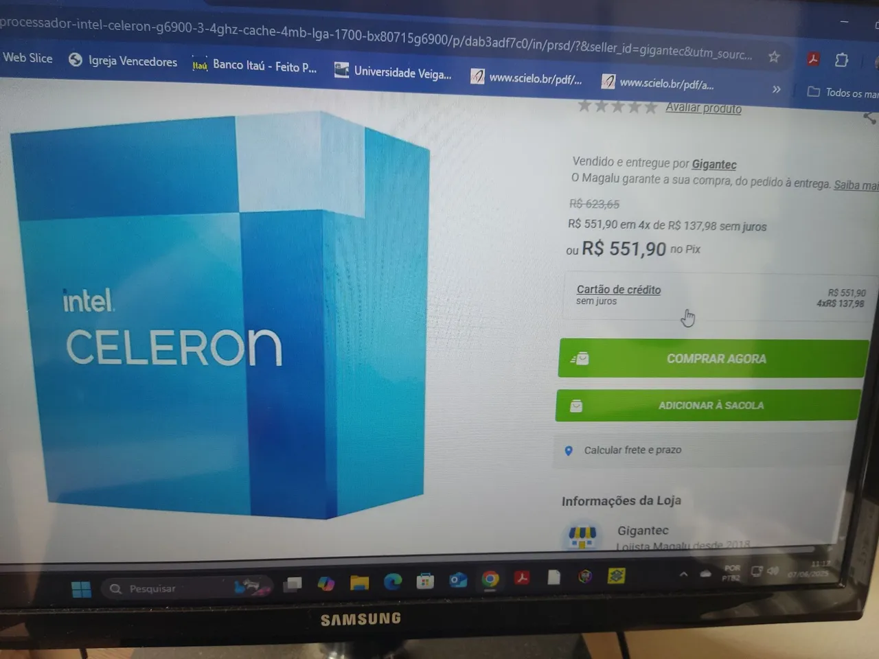 Processador Intel Celeron G6900 - DDR4 e DDR5