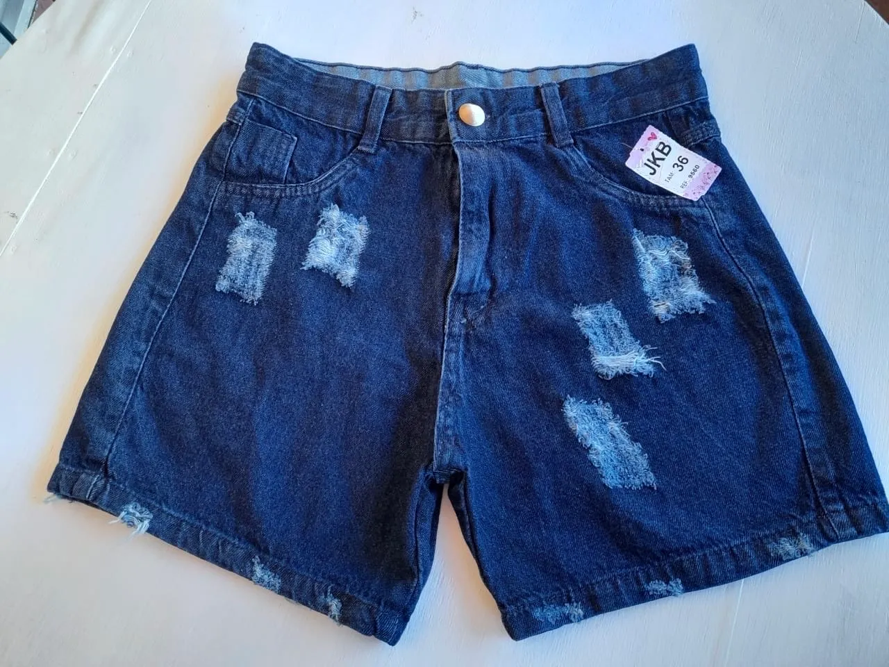 Shorts Jeans Destroyed Feminino