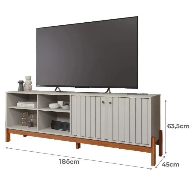 Rack com Painel Ripado Trend Espresso - Estilo Moderno e Acabamento Premium em MDF - Foto 3