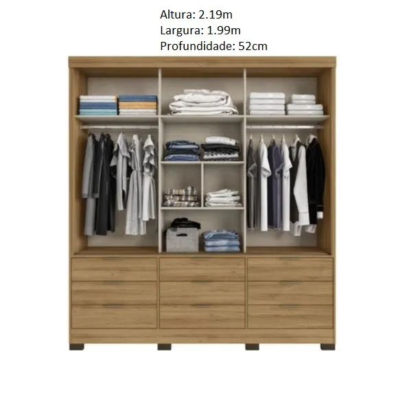 Guarda Roupa 3 Portas 9 Gavetas Espelho Novo Fazemos Entrega - Foto 2