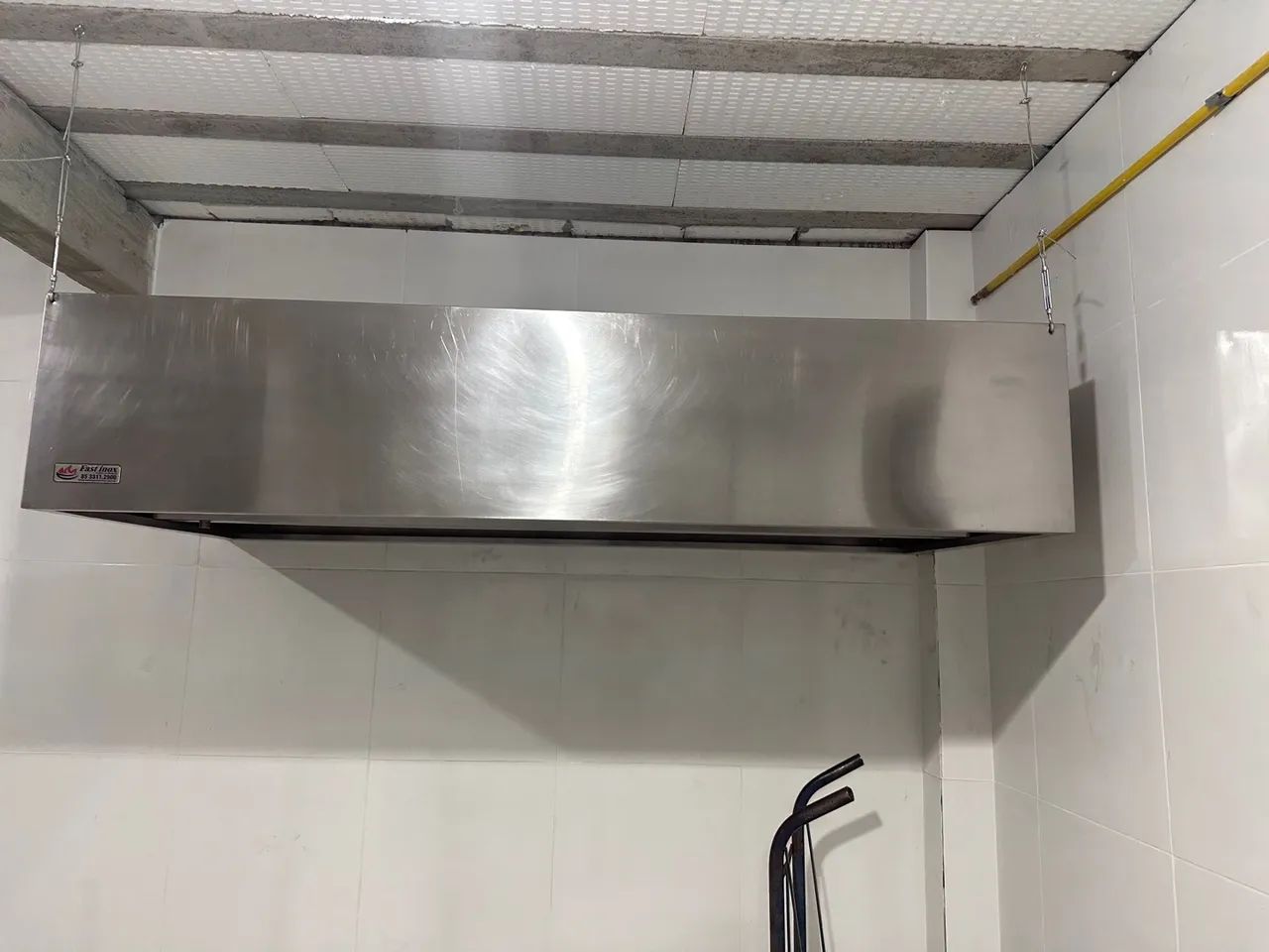 Coifa inox completa com sistema de exaustão 