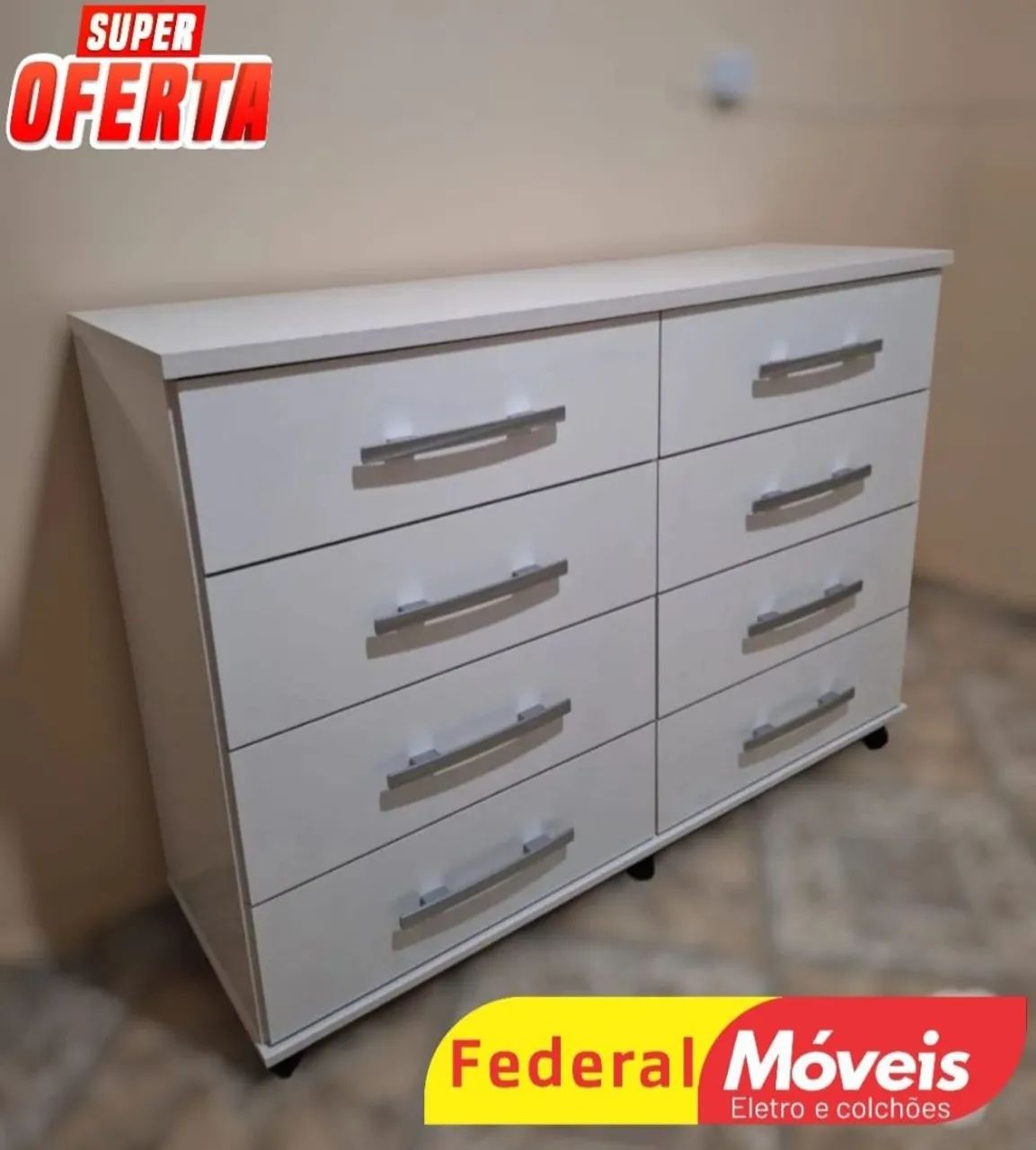 Cômoda 8 Gavetas - Design Moderno, Super Espaçosa e Funcional