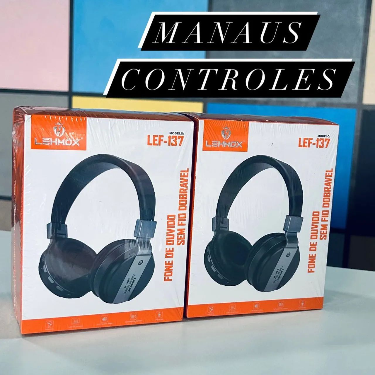 Fone de ouvido bluetooth dobrável 