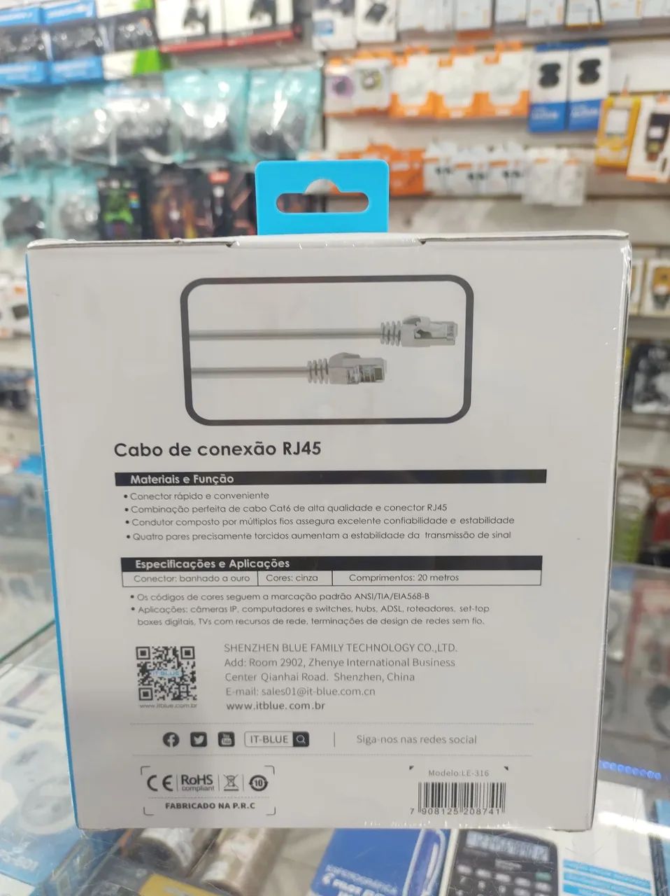 Cabo de Conexão RJ45 20 Metros - Novo