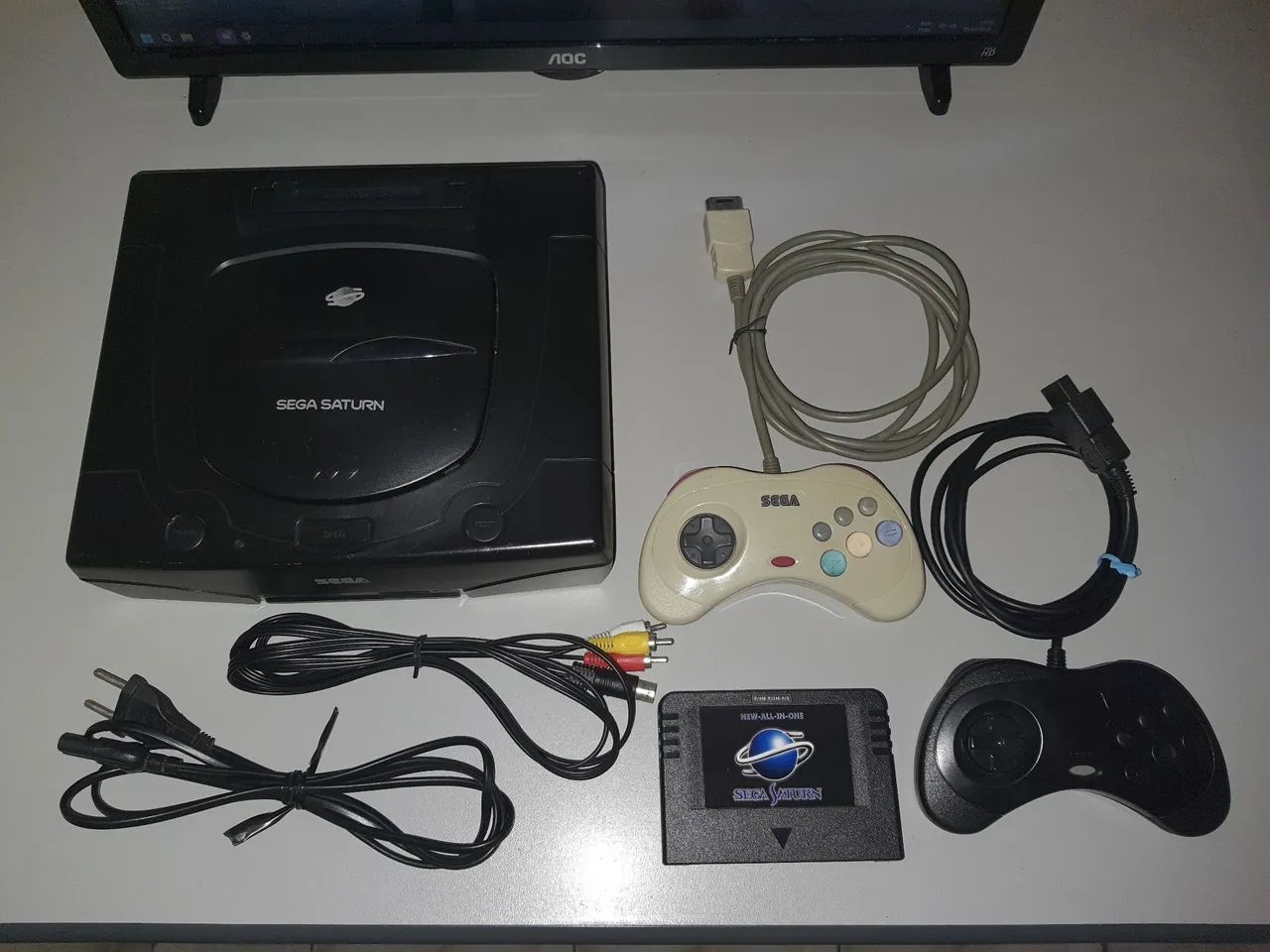 Sega Saturn Tectoy + 2 controle + Pseudo Saturn Kai (Leia a descrição)