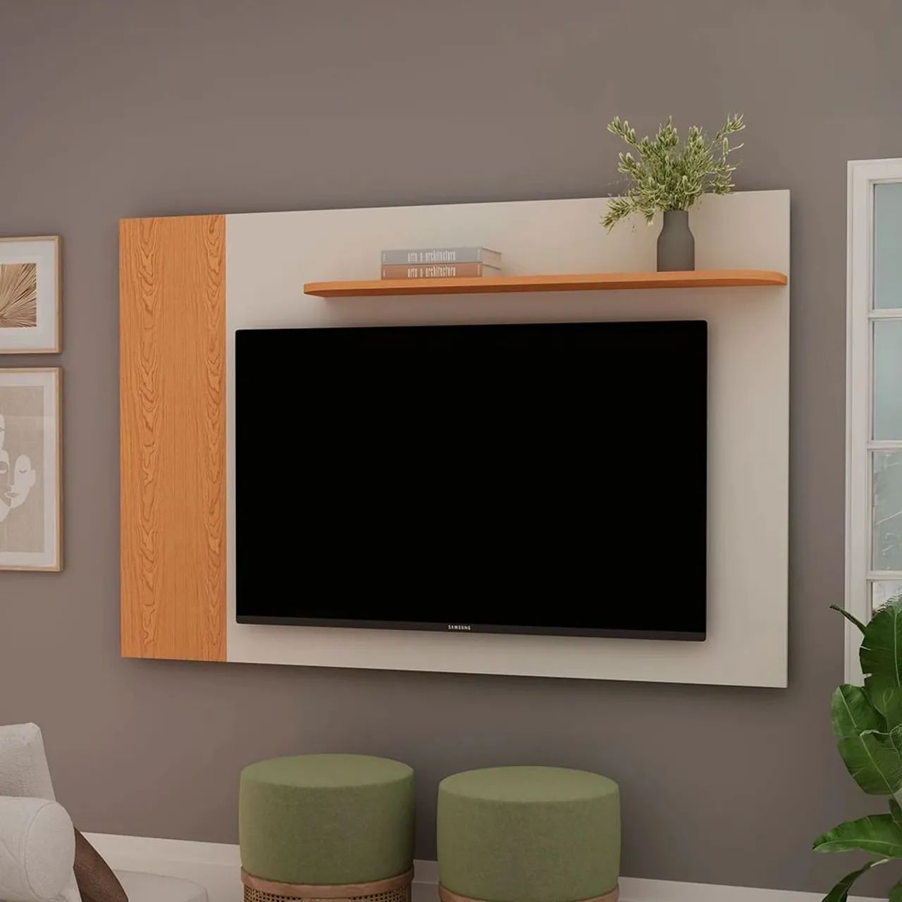 (PRODUTO EM ESTOQUE) Painel Flórida Cinamomo/Off White