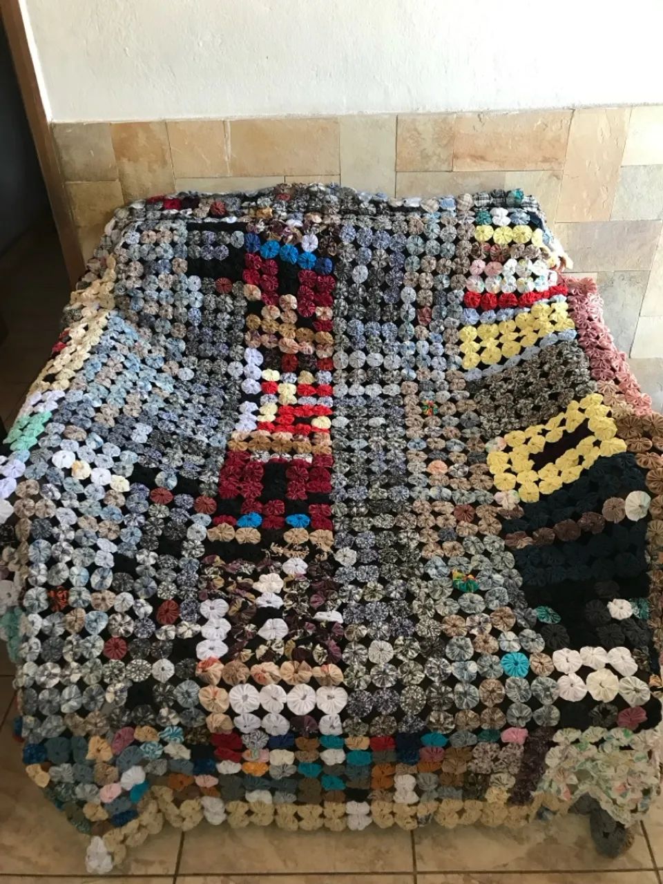 Colcha de fuxico colorido - Foto 2