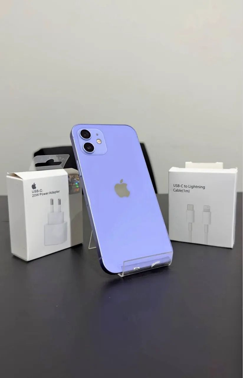 IPHONE 12 128GB LILÁS BATERIA 88% IMPECÁVEL - Celulares e