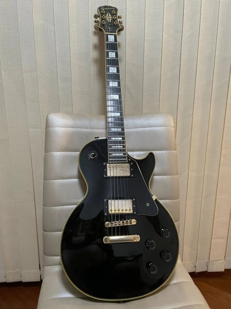 Guitarra Epiphone Custom Black Gold - Super Conservada!!! Linda!!!
