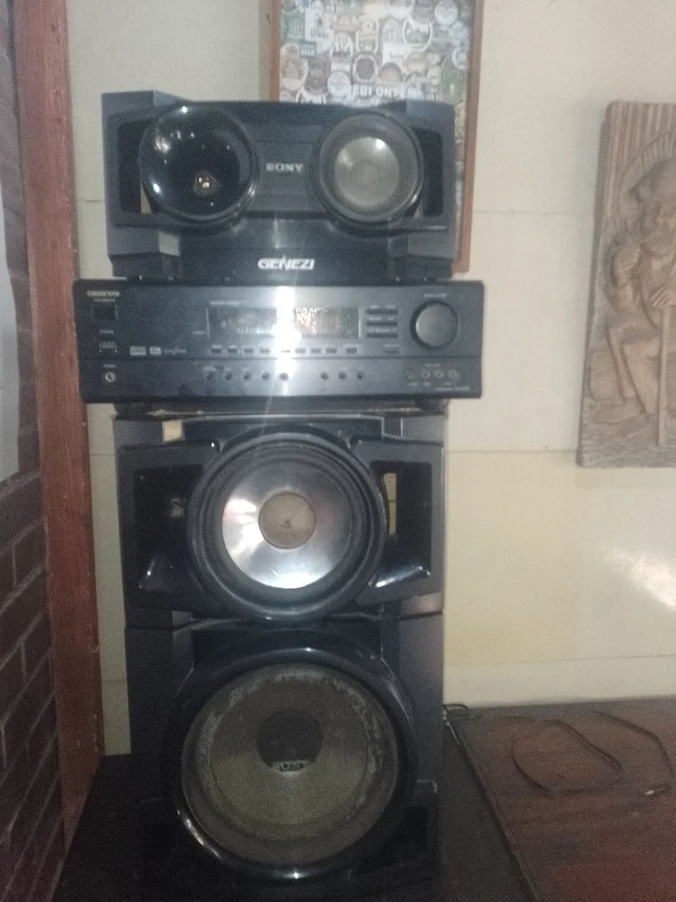 Receiver ONKYO e caixas Sony