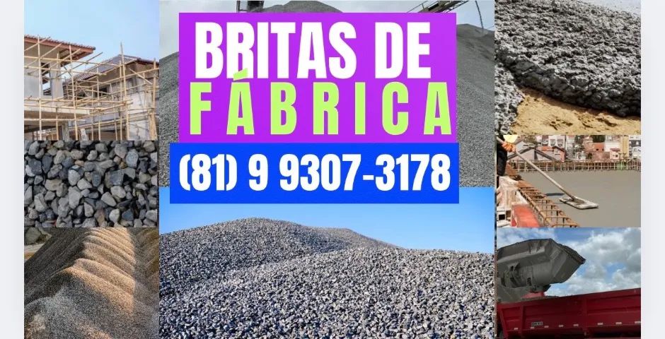 Brita britas 12, 19, 25, pó de pedra, paralelepípedo