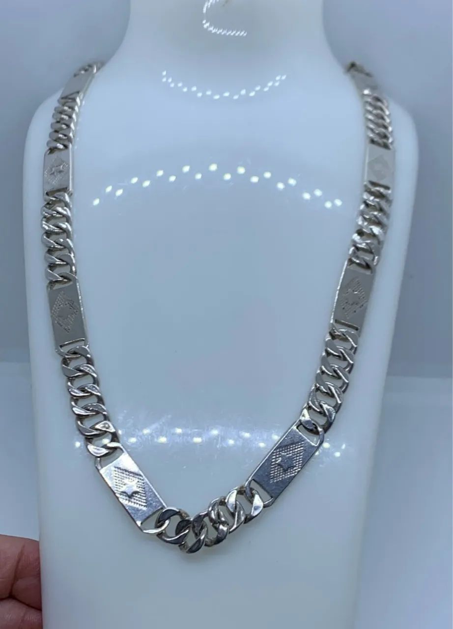 corrente de prata de lei 925 Colar com design exclusivo de estrelas