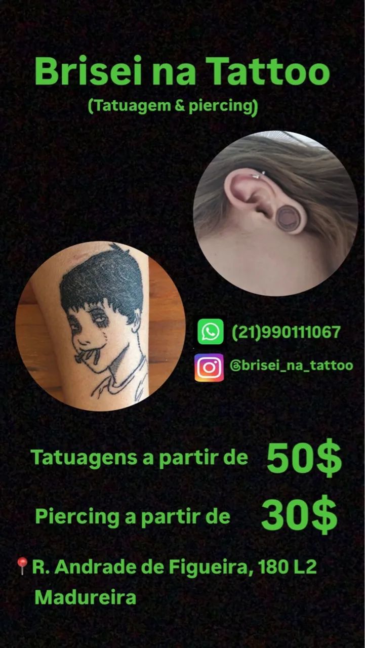 Tatuagens e Piercings - Brisei na Tattoo