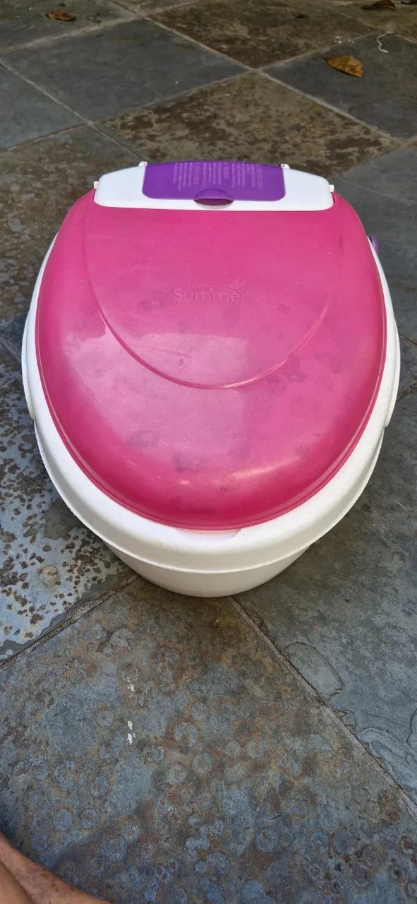 Penico pinico troninho infantil ideal para desfralde 3x1 rosa e lilas - Foto 2