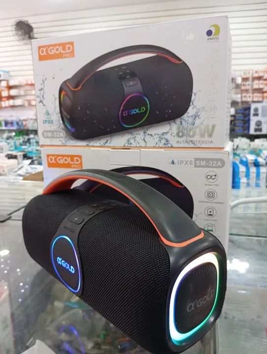 Caixa de Som Bluetooth a Prova D'água a'Gold 80W