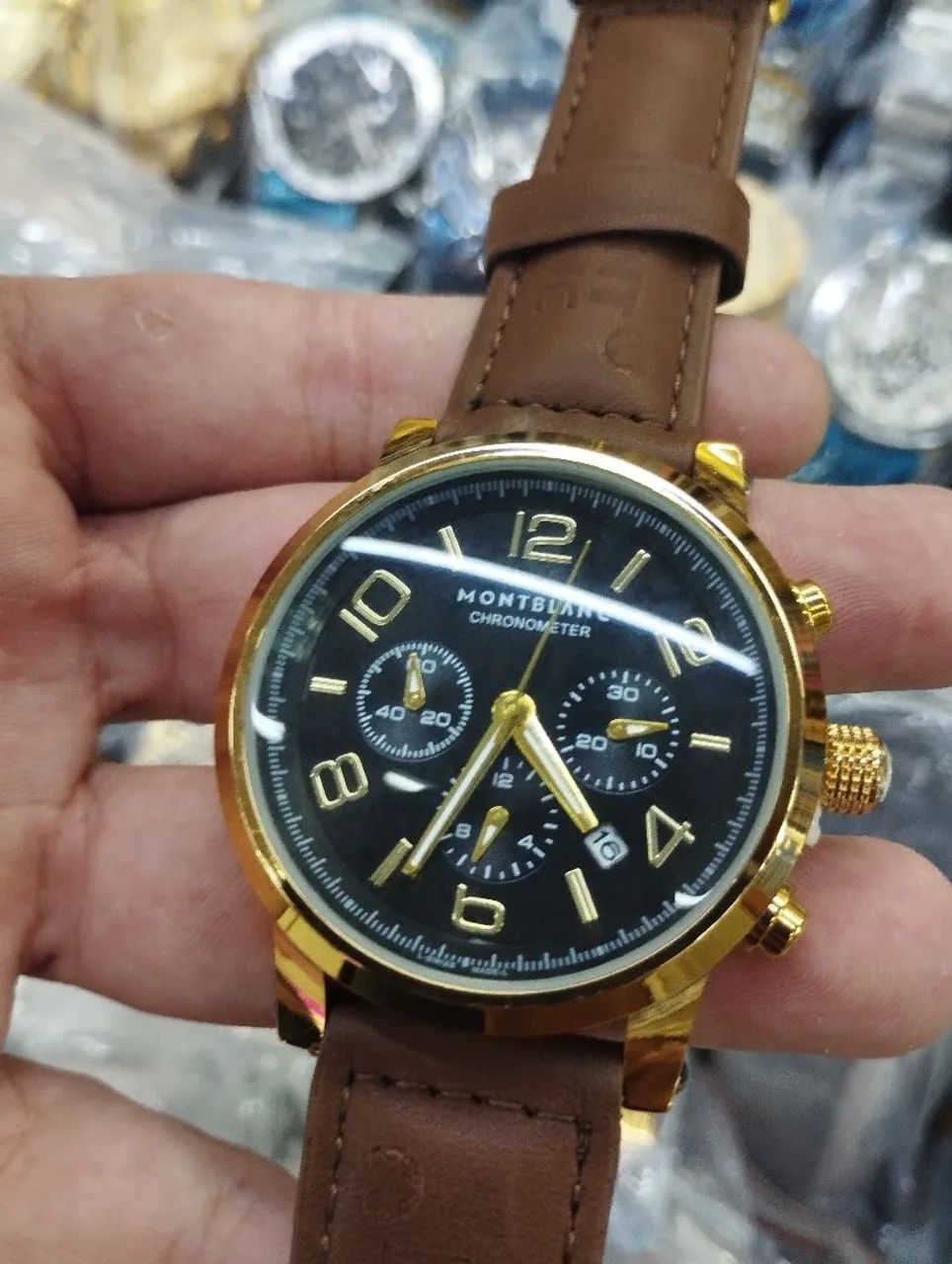Relógio Montblanc Chronometer, pulseira em couro  - Foto 2