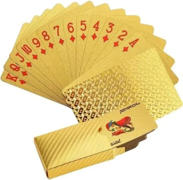 Baralho Dourado Ouro 54 cartas truco Poker caixeta À Prova Dagua 1 por 40 2 por 70