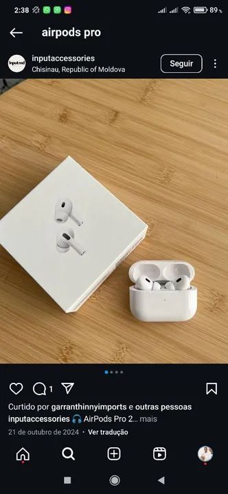 Fone sem fio Airpods