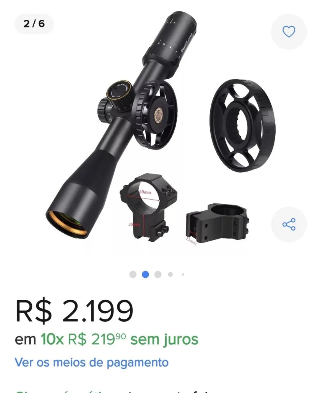 Luneta ffp westhunter 4x16x44 nova primeiro plano focal 