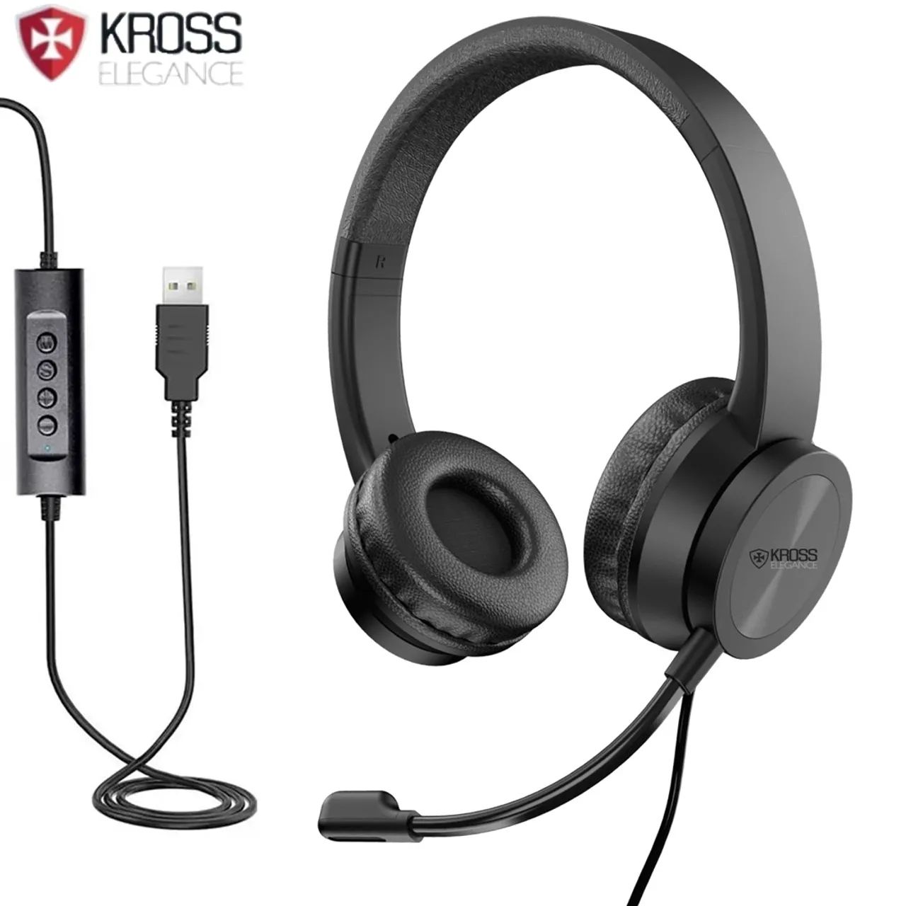 Headset USB para Call Center, Microfone com Cancelamento de Ruídos - Kross 
