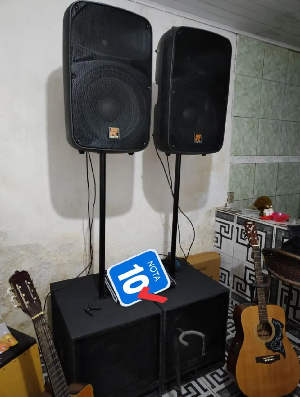 Par de Caixas de Som staner + Subwoofer ativo e passivo 15'