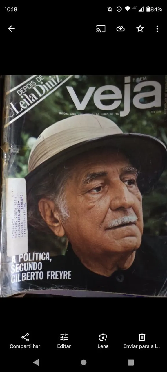 Veja - Revista de 1972 - Gilberto Freyre