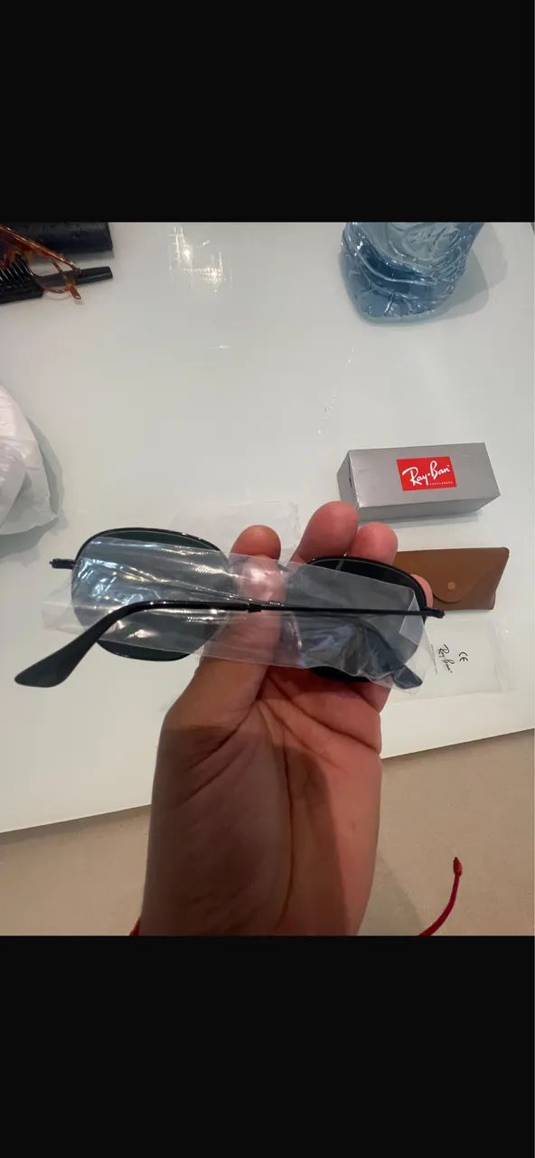 Óculos rayban hexagonal tamanho padrão todo preto  - Foto 2