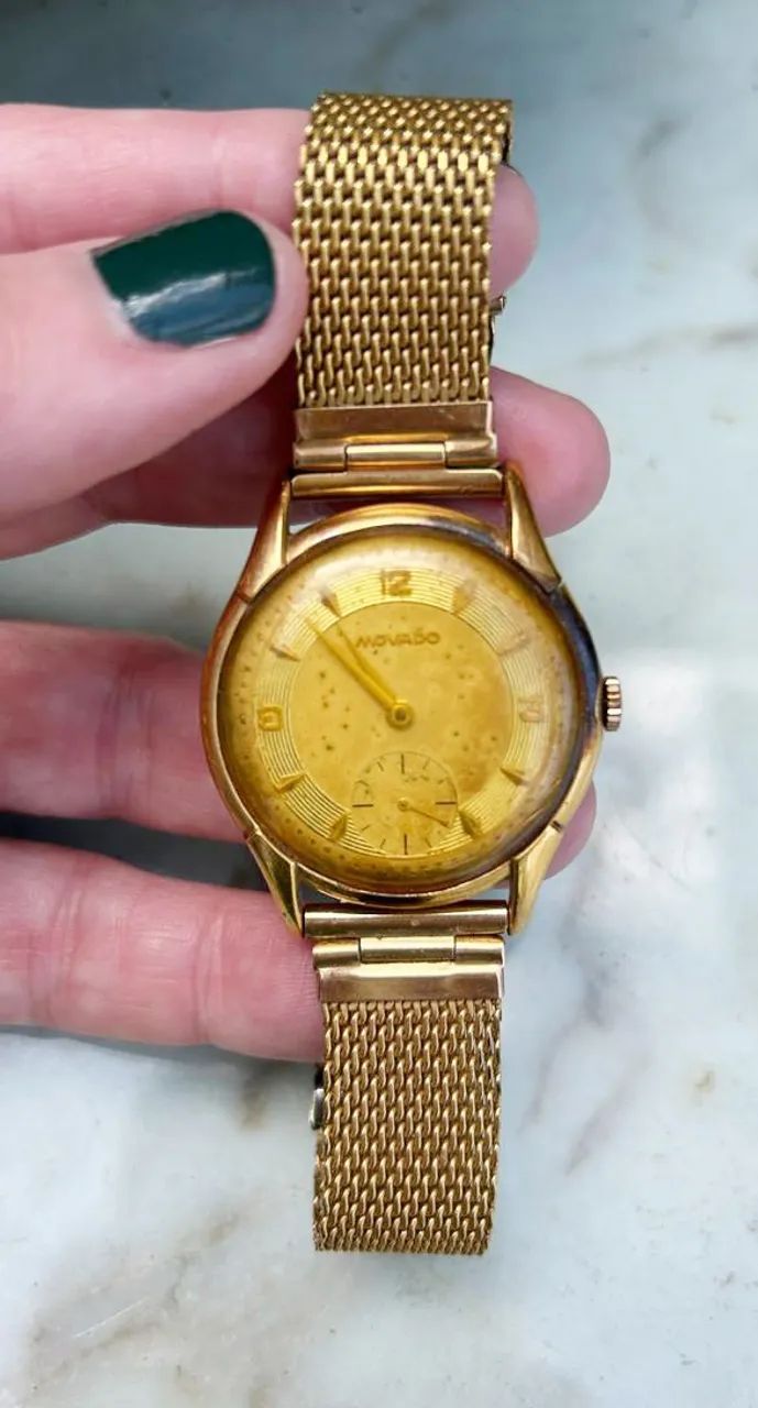 Relógio Movado Dourado Anos 1950 funcionando - Foto 2