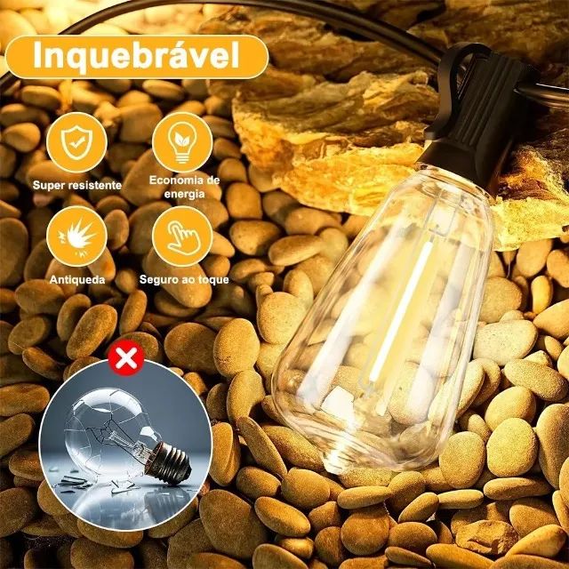 Varal de Lâmpadas Led 15M + 15 Lâmpadas - Foto 6