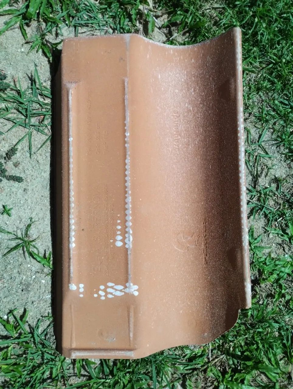 Telha esmaltada cinza, sem uso