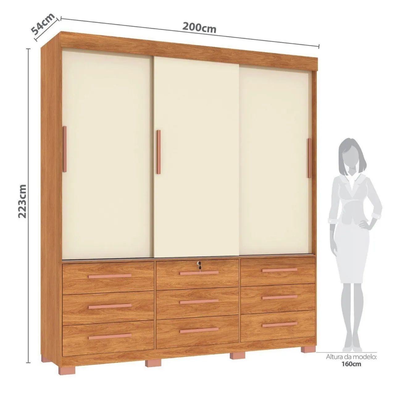 Guarda-Roupa Supremo Flex 2,00 m com 3 Portas de Correr - Foto 5