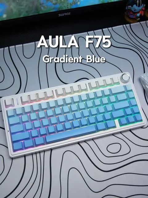 Teclado Mecânico AULA F75 - Gradient Blue - Foto 2