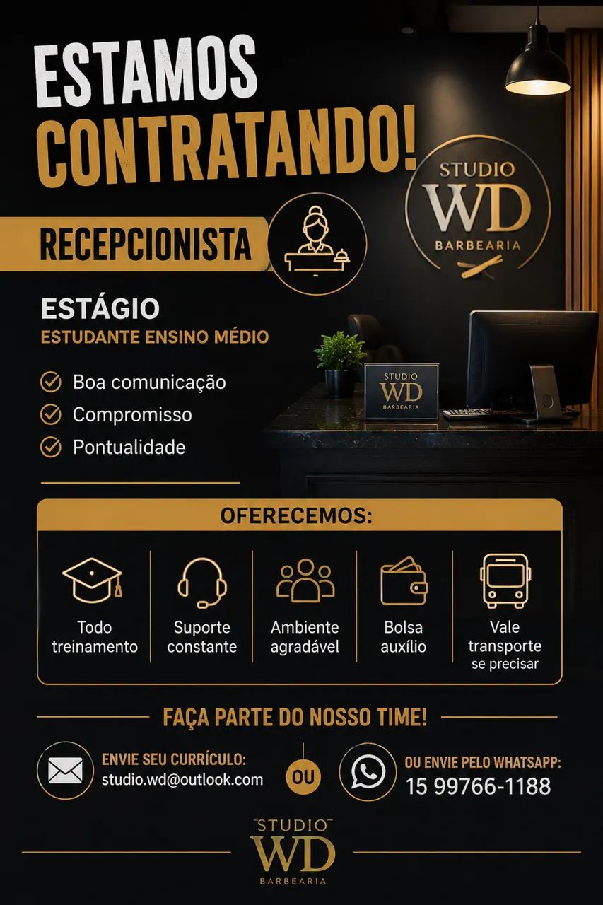 Recepcionista barbearia