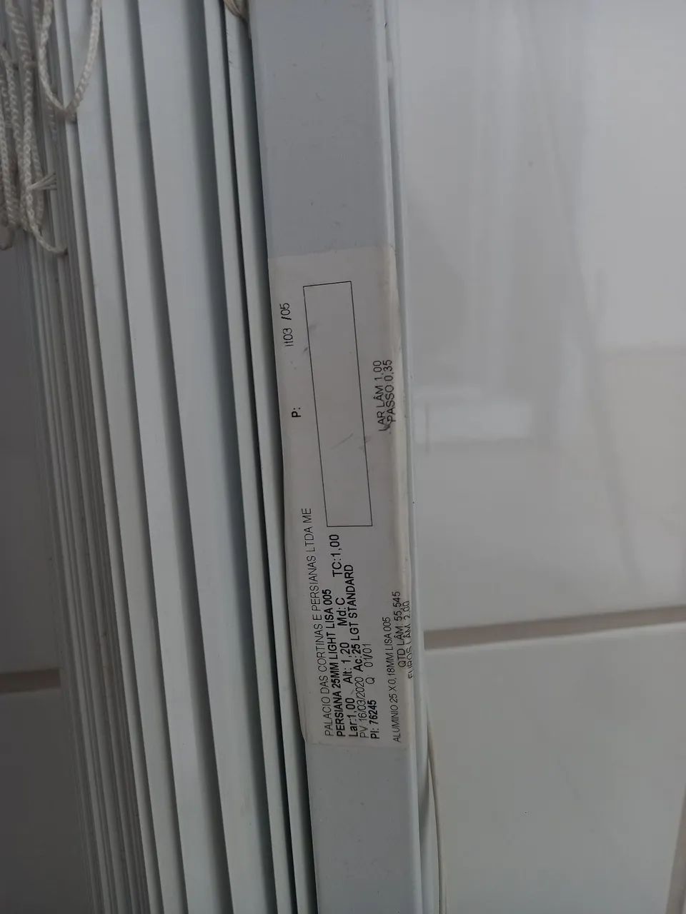 Persiana de alumínio 