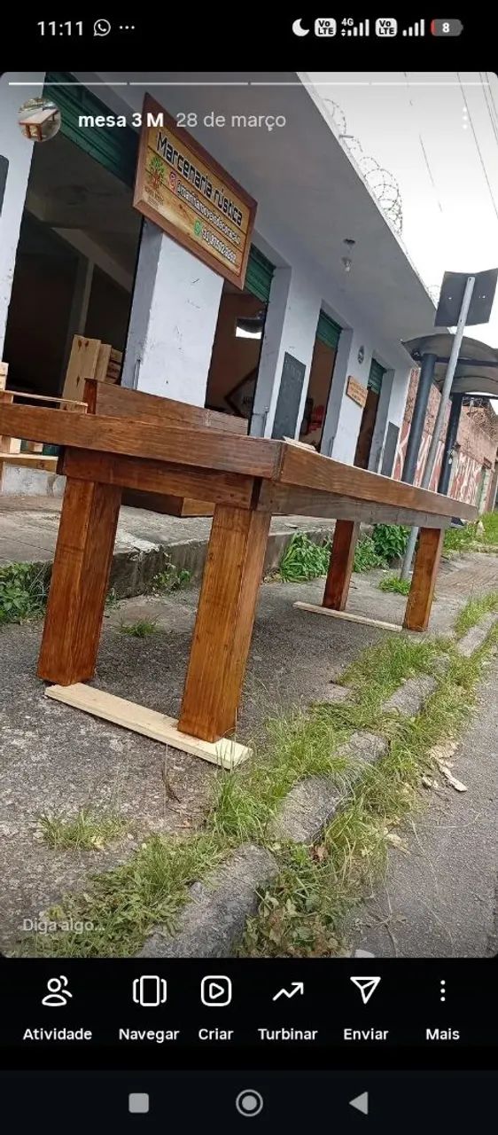 Mesa de pinus 3 metros grande entrega rapida - Foto 3