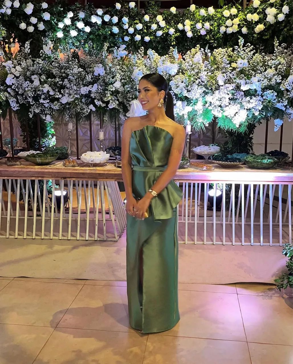 Vestido de festa longo verde